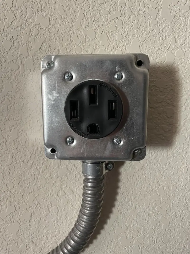 NEMA 14-50 outlet installed for Smart Home Electrical in Lindsborg